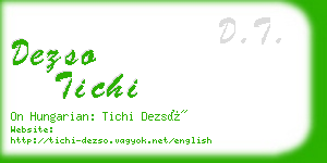 dezso tichi business card